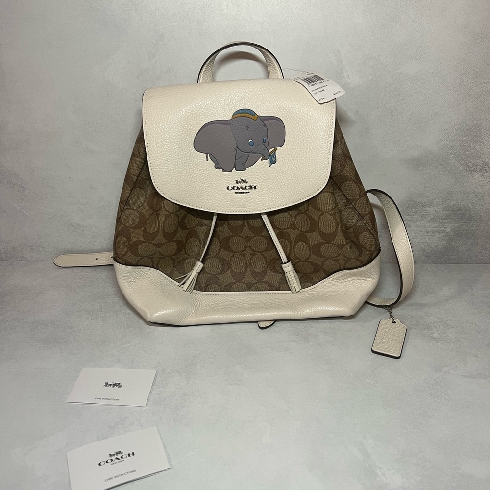 Disney X Coach Elle Backpack In Signature Canvas With Dumbo
